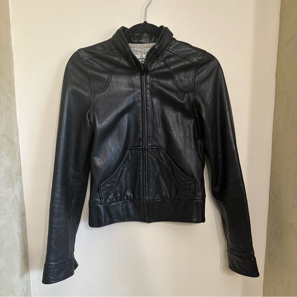 Mike and Chris leather jacket. Black. Women’s small - Picture 1 of 16